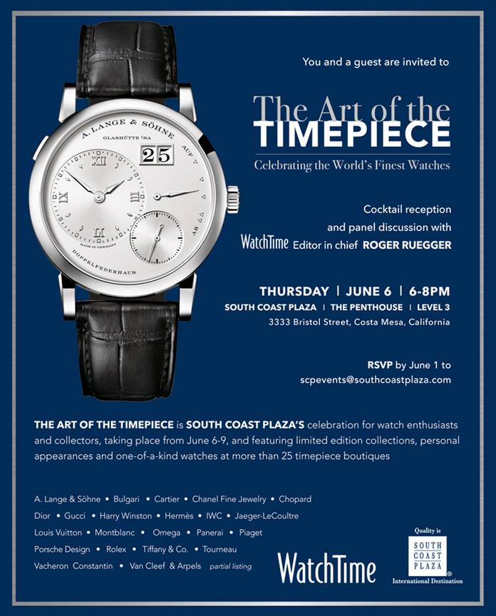 The Art of the Timepiece at South Coast Plaza